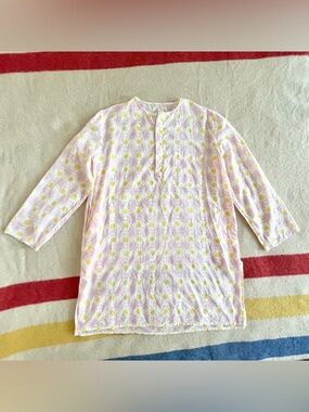 Auntie Oti cotton khadi tunic minidress (pink + yellow stars and dots)